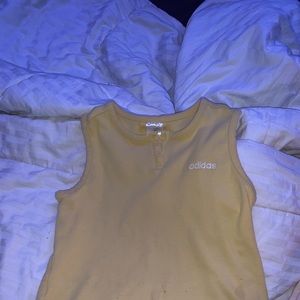 Yellow cropped adidas tank!